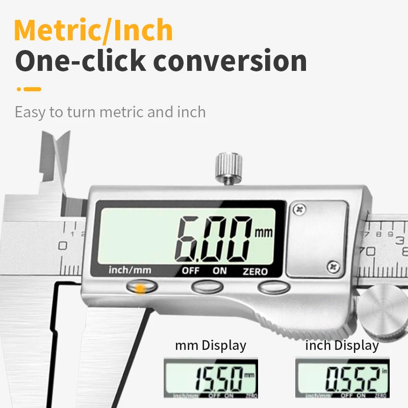 Kerseo Digital Metal Caliper Vernier Caliber 0-150 Stainless Measuring Tools Woodworking Thickness Gauge Depth Electronic Ruler