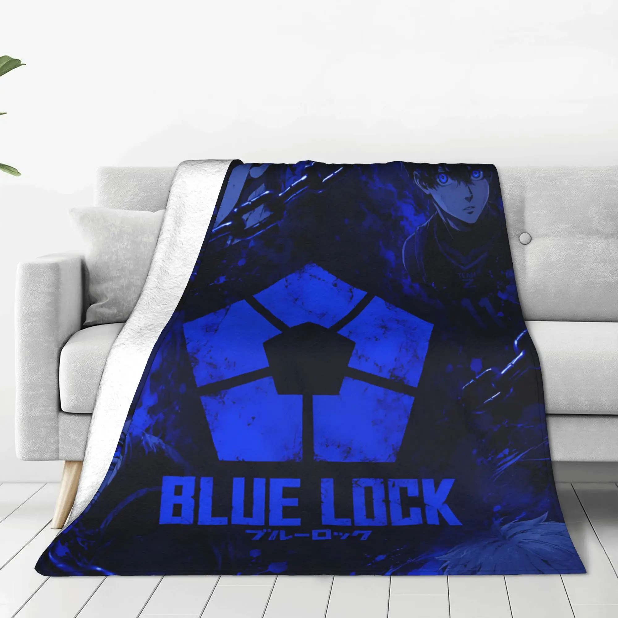 1PC home Cutecore Blue Lock Football Anime  Blanket Super Cosy Plush Home Living Room Sofa halloween