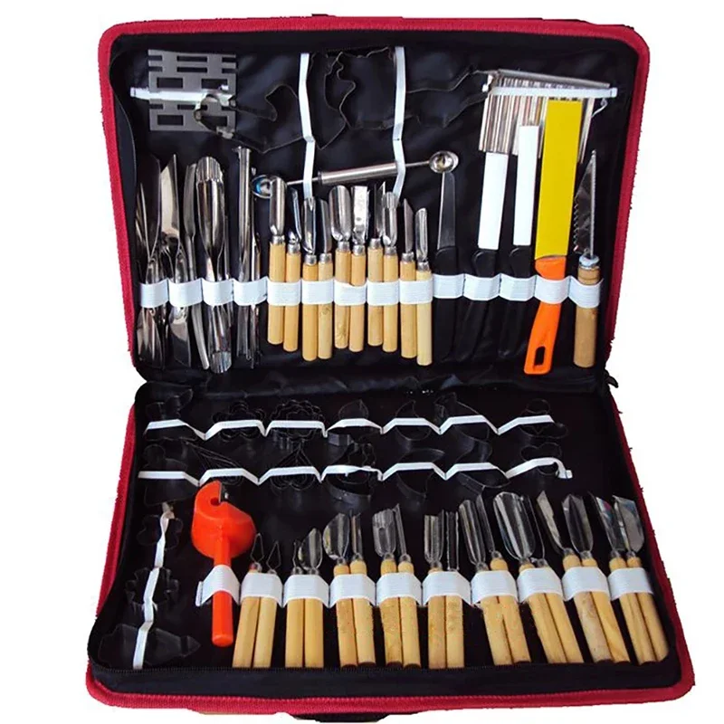 

80pcs/Set Multifunctional Portable Vegetable Fruit Food Wood Box Engraving Peeling Carving Garnishing Kitchen Tools Kit Pack