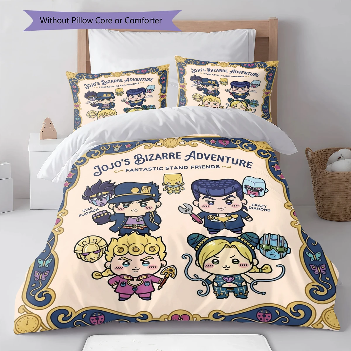 JoJos Bizarre Adventure Comfortable Soft Duvet Cover, Kids Bedding Set Gift, Extra LargeDifferent Sizes -HE32