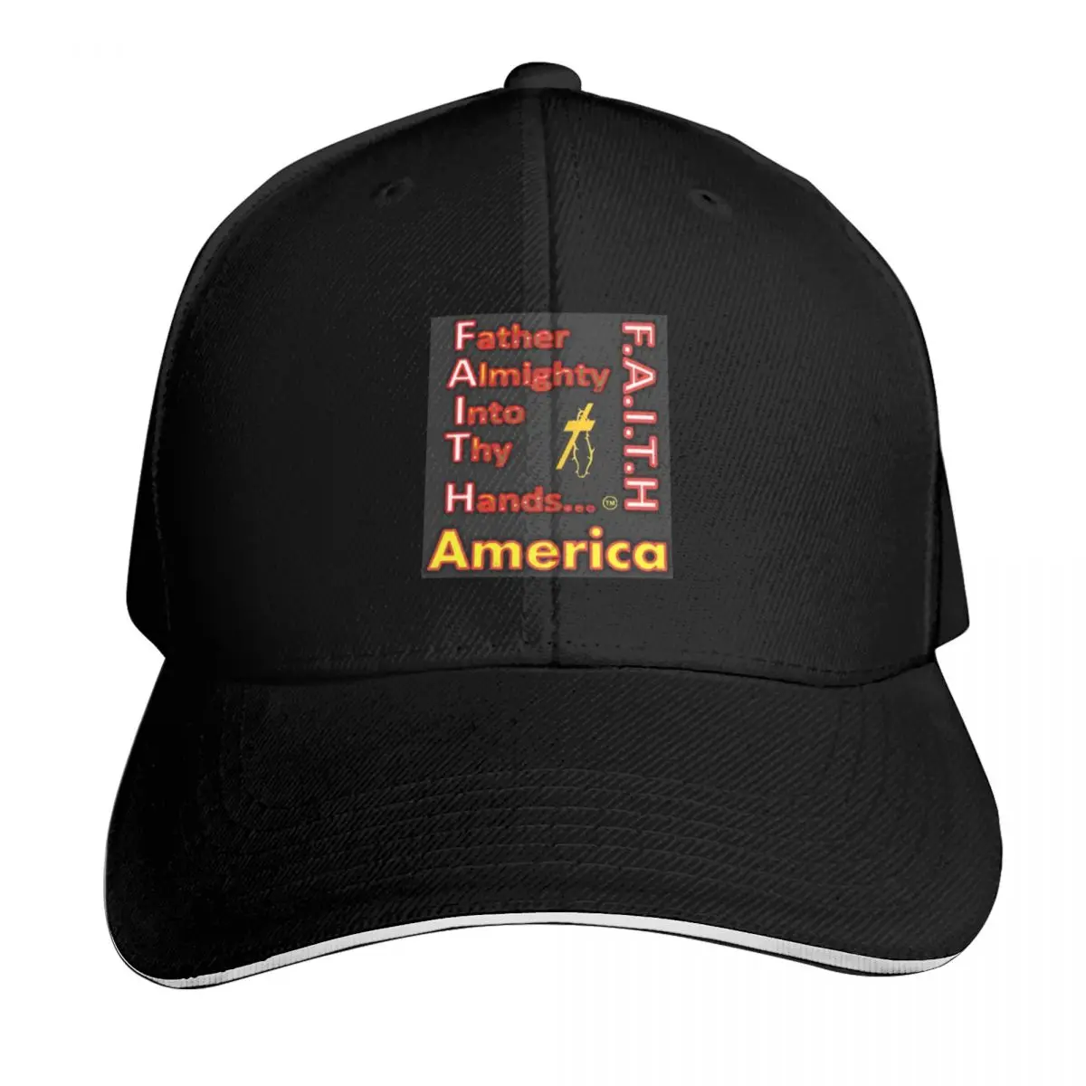 Witimagine FAITH Apparels - Offset Grid - Fade America #1 Baseball Cap Men Women Casual Summer Sport Sun Cap