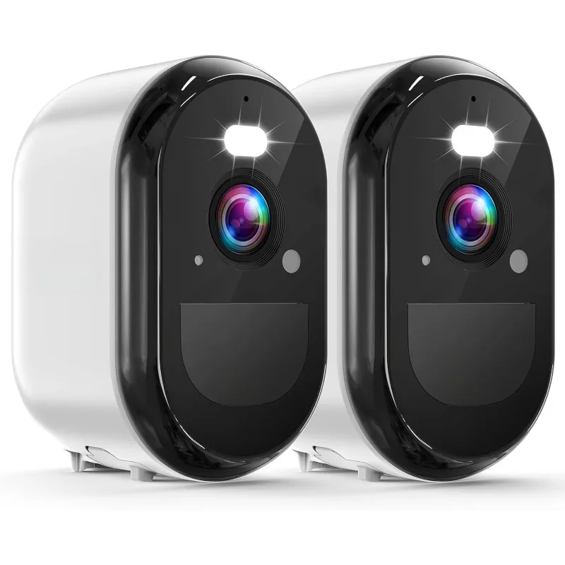 

2K Security Cameras Wireless Outdoor, WiFi Battery Powered Indoor Camera for Home Security with AI Motion Detection, Spotlight,