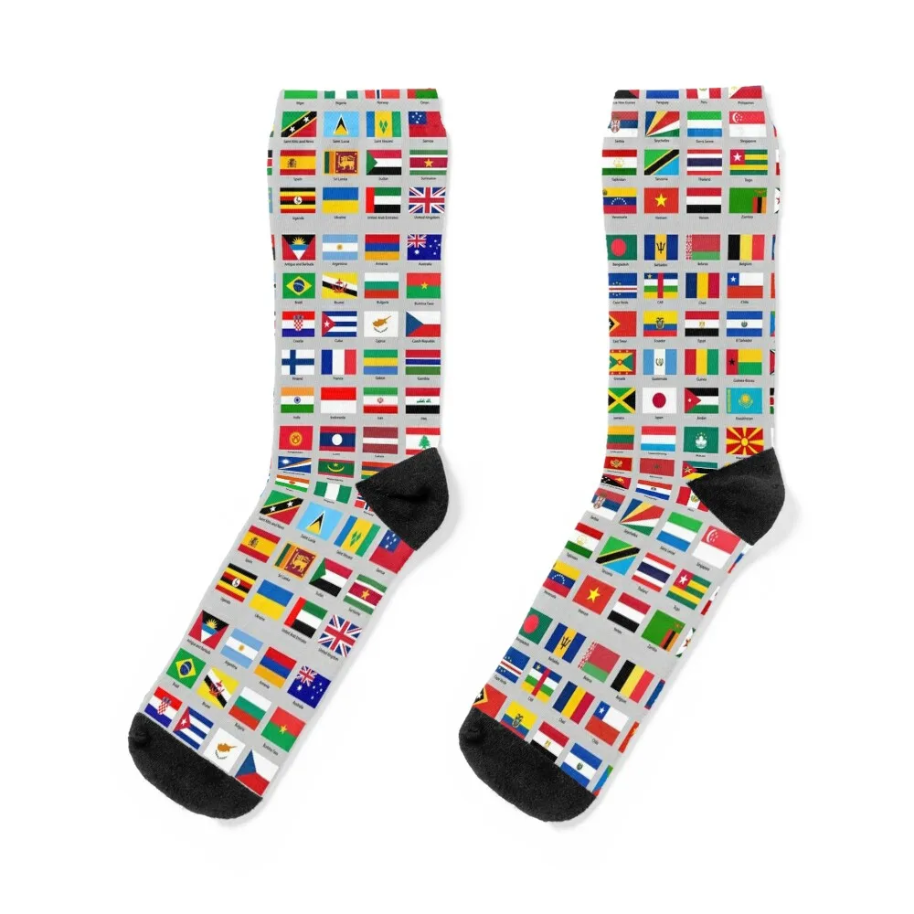 All of the current World Flags every nation Socks Soccer essential Luxury Woman Socks Men's