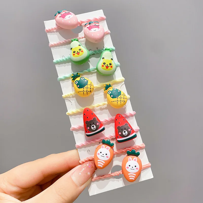 10 Piece Baby Elastic Hair Bands Girls Hair Accessories Hair Ring Cute Cartoon Hair Wear Ponytails Headdress Scrunchies Headwear