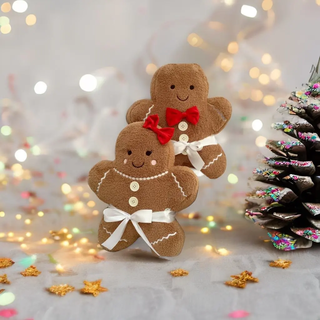 

Cross border New Gingerbread Boy & Girl Christmas pillow Plush Toy Doll Can Be a Good Choice for Holiday Birthday Gifts