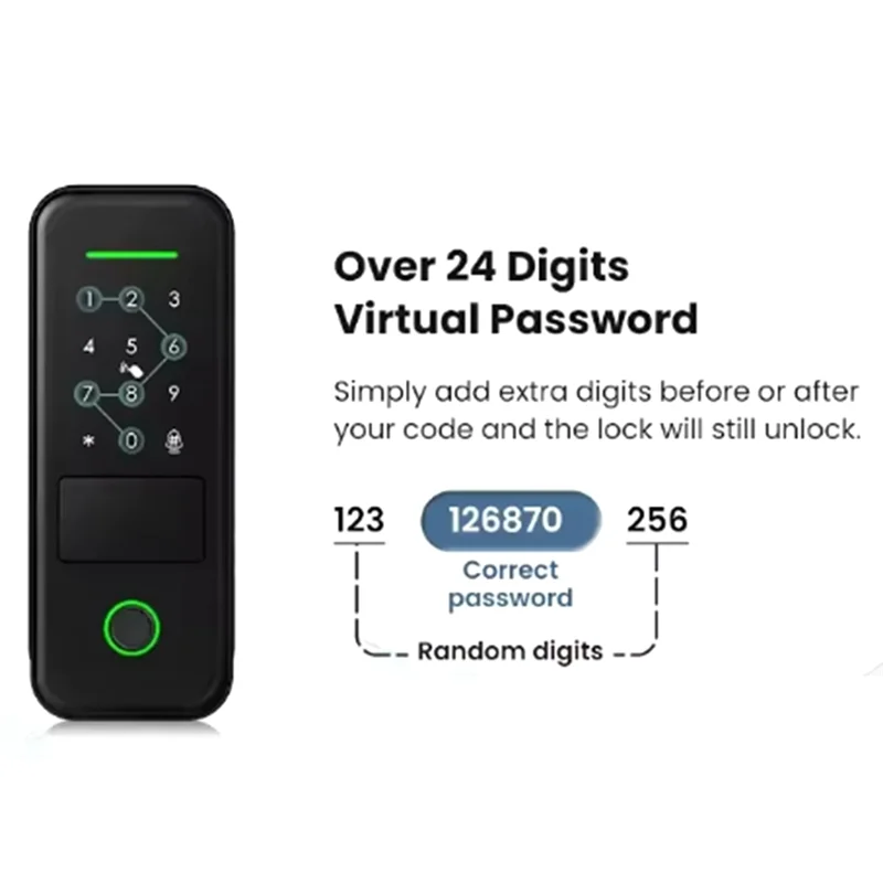 

Fingerprint Outdoor Garden Lock Remote TUYA WIFI App Smart Life Code Keyless Smart Door Lock Electric Rim Lock