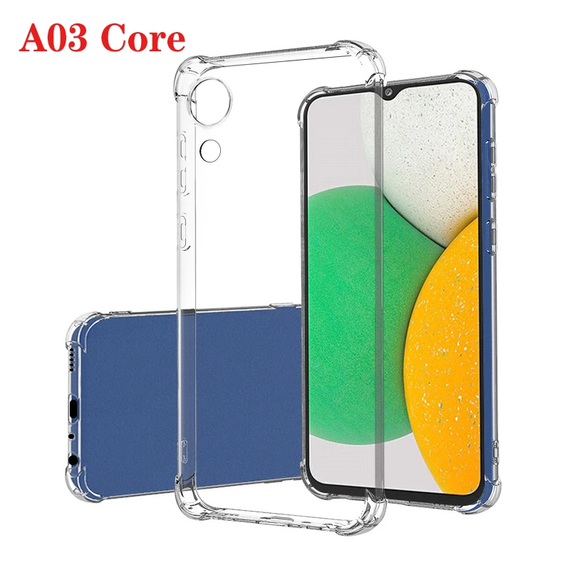 1.5MM Thick Air-Bag Clear Case For Samsung Galaxy A03 Core Shockproof Soft Silicone Transparent Phone Cover