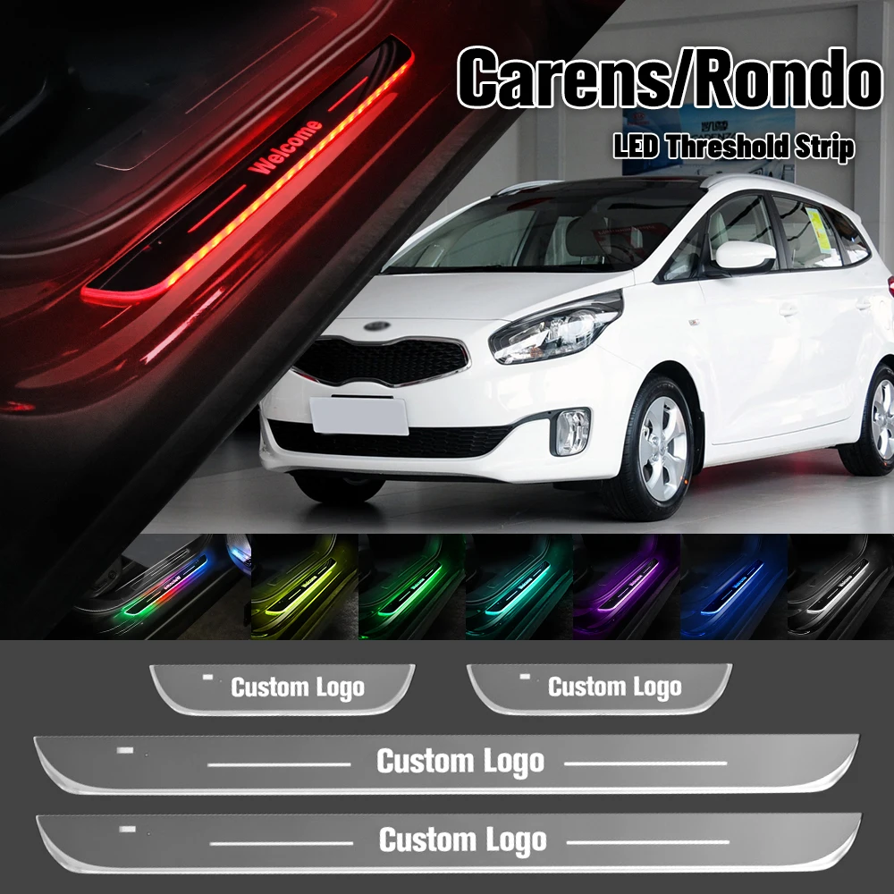 

For Kia Carens Rondo 1 2 3 4 1999-2021 Car Door Sill Light Customized Logo LED Welcome Threshold Pedal Lamp Accessories