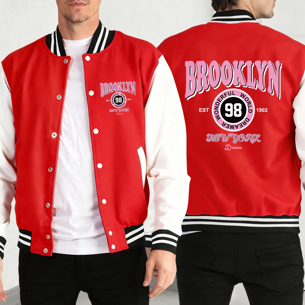 

Brooklyn Wonderful World Dreamer мужские куртки с принтом Harajuku бейсбольный трикотаж флисовая свободная модная одежда осенний теплый топ в стиле ретро