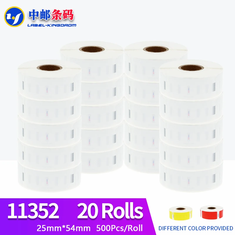 20 Rolls Dymo Generic 11352 Label Sticker 25*54mm 500Pcs Compatible for LW450 Turbo Thermal Printer