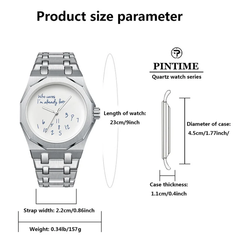 Fashion Business Mens Watches with Stainless Steel Waterproof Quartz Watch for Men with Humorous Dial