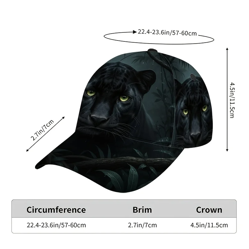 Custom This Single-pack Classic Baseball Cap Features A Mysterious Jungle Panther Print. A Casual And Comfortable Flat Cap