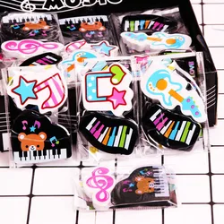 2Pcs Piano Notes Erasers for Kids Creative Correction Supplies Student Prizes Cheap Kawaii Stationery