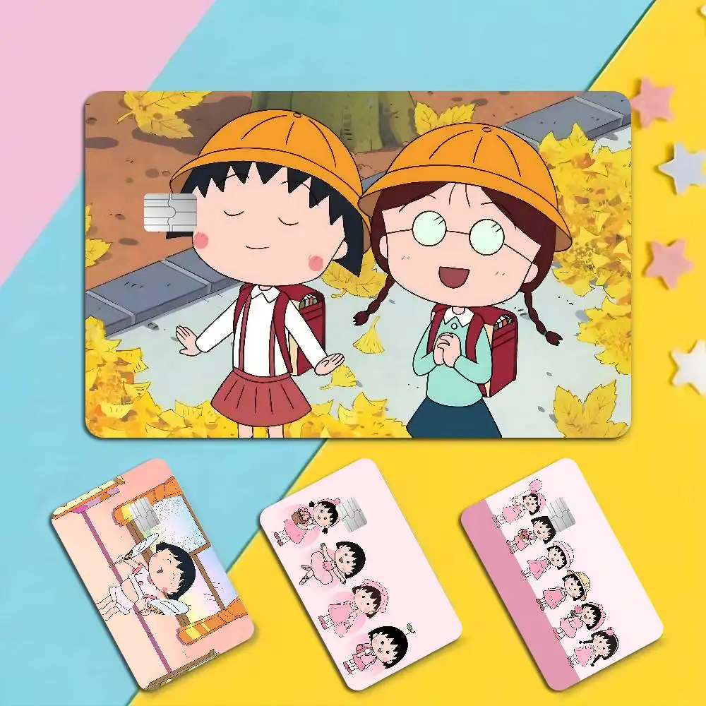 Chibi Maruko Chan Anime Spend or Save Funny Shell On Off Ultra Thin No Fade Sticker Skin Cover Film for Debit Credit Card
