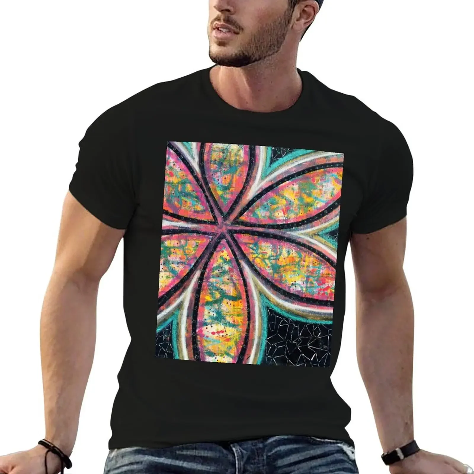 Starstruck Bloom - an activated Inner Power Painting T-Shirt Blouse street wear Aesthetic clothing shirts graphic tee men