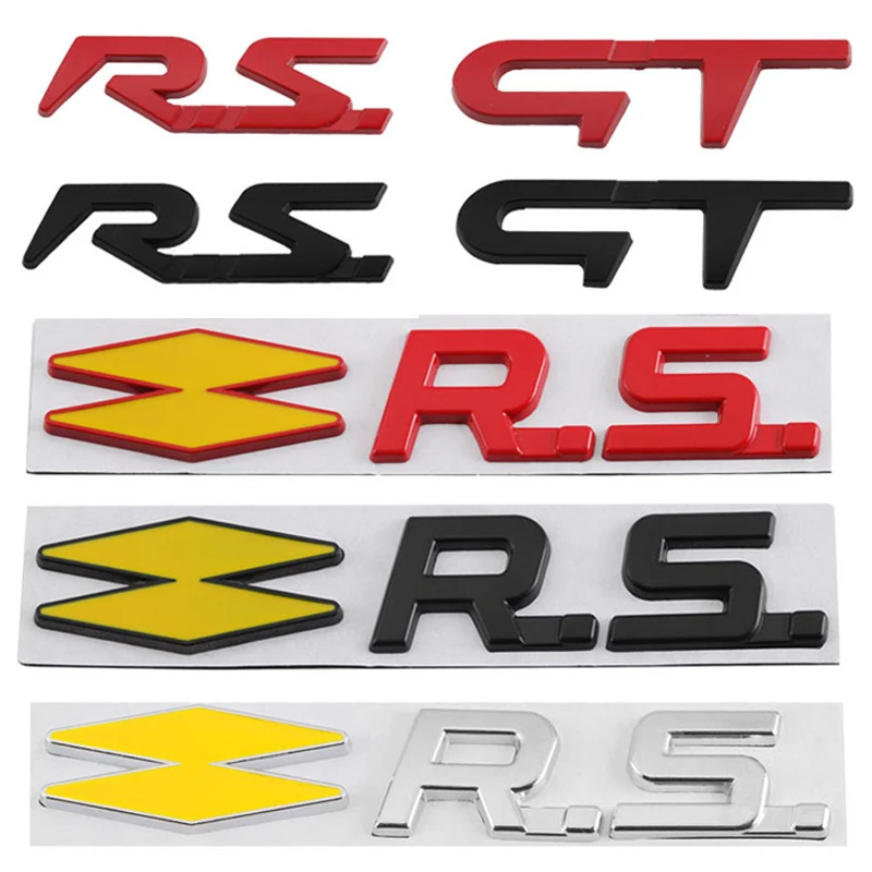 

Car Metal GT RS Sport Line Badge Emblem Decals Sticker For Renault Logan Clio Megane 2 3 4 5 Captur Twingo Duster Kadjar Fluence