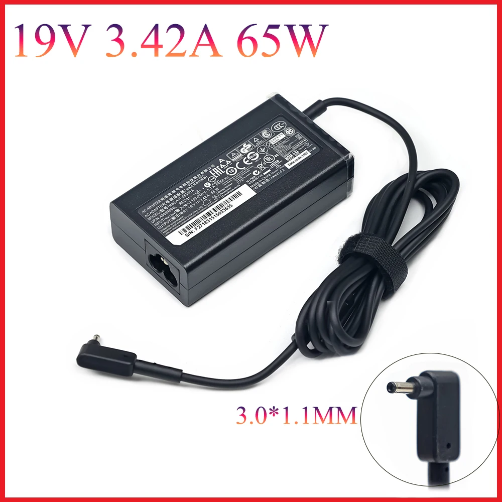 AC Power Adapter Charger for ACER Aspire S3, S5, S7, P3, Iconia C740, C720, Tab, W500, W700, C740, C910, 19V, 3.42A, 65W, 3.0x1.