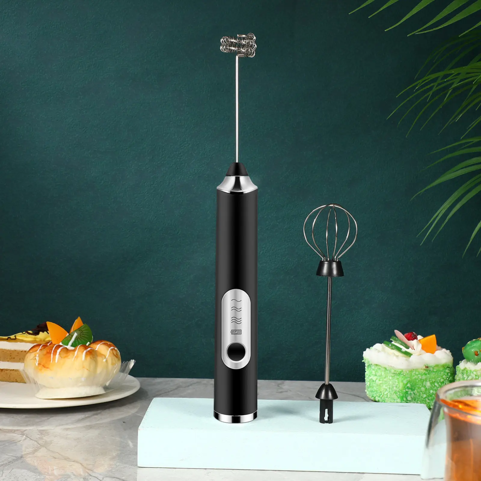 Rechargeable Electric Milk Frother – 3-Speed Handheld Whisk for Coffee, Matcha, Eggs, Portable & Lightweight