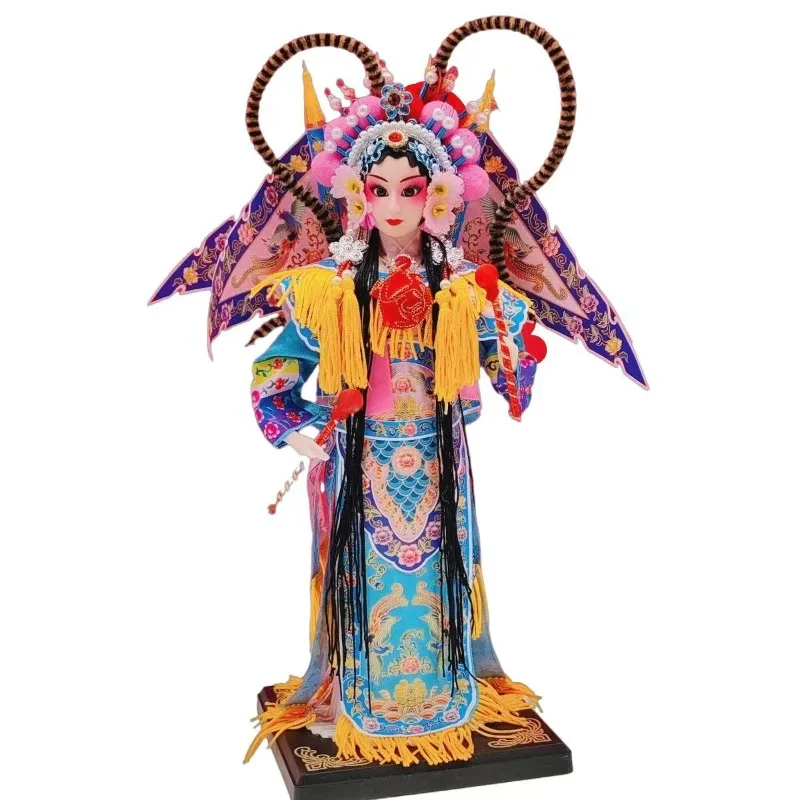 Chinese Traditional Craft Opera Character Doll Peking Opera Silk Doll Statue Sculpture Miniature Home Room Decoration Gifts