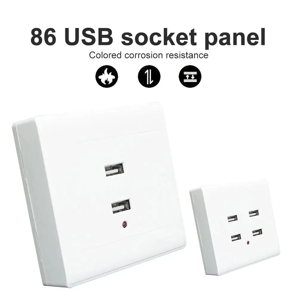 

2/4 Ports Office Use Wall Outlet USB Power Adapter Plug Outlet Electrical Charger Station