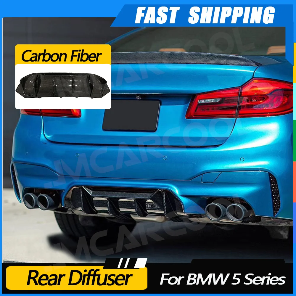

JMCARCOOL для BMW 5 серии F90 M5 2017-2019, задний диффузор, бампер из углеродного волокна, спойлер, FRP, плавники в стиле акулы, защита бампера автомобиля