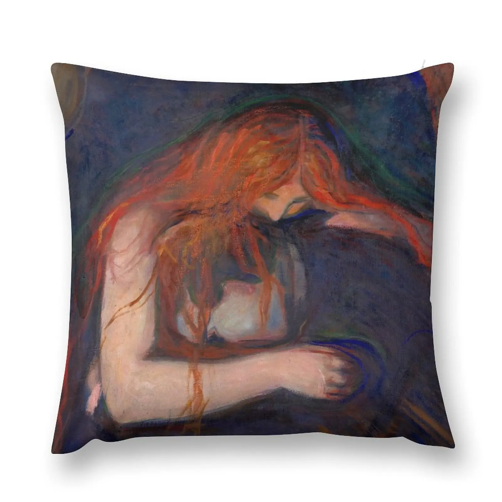 Edvard Munch - Vampire - Norwegian painting Throw Pillow pillow cover christmas Couch Cushions pillow