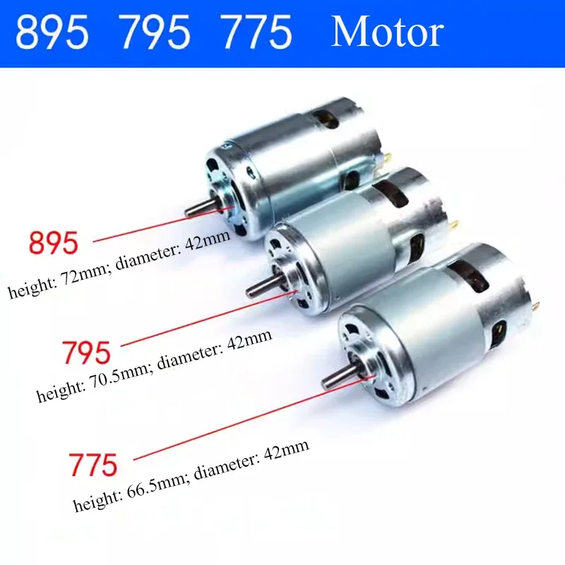 

775 795 895 DC Motor 12V24V High Torque High Speed High Power Magnetic Power Tool Motor Electronic Component Motor