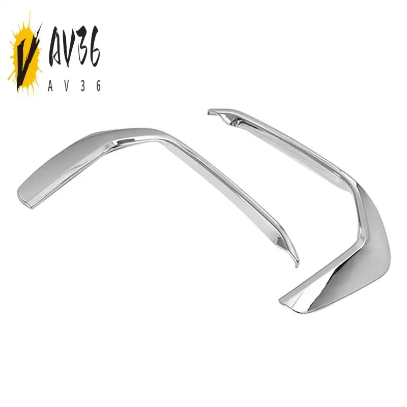 

AV36-Car Front Fog Lights Lamps Frame Cover Trim Decoration Stickers Exterior Replacement For A6 C8 19-21 (Silver)