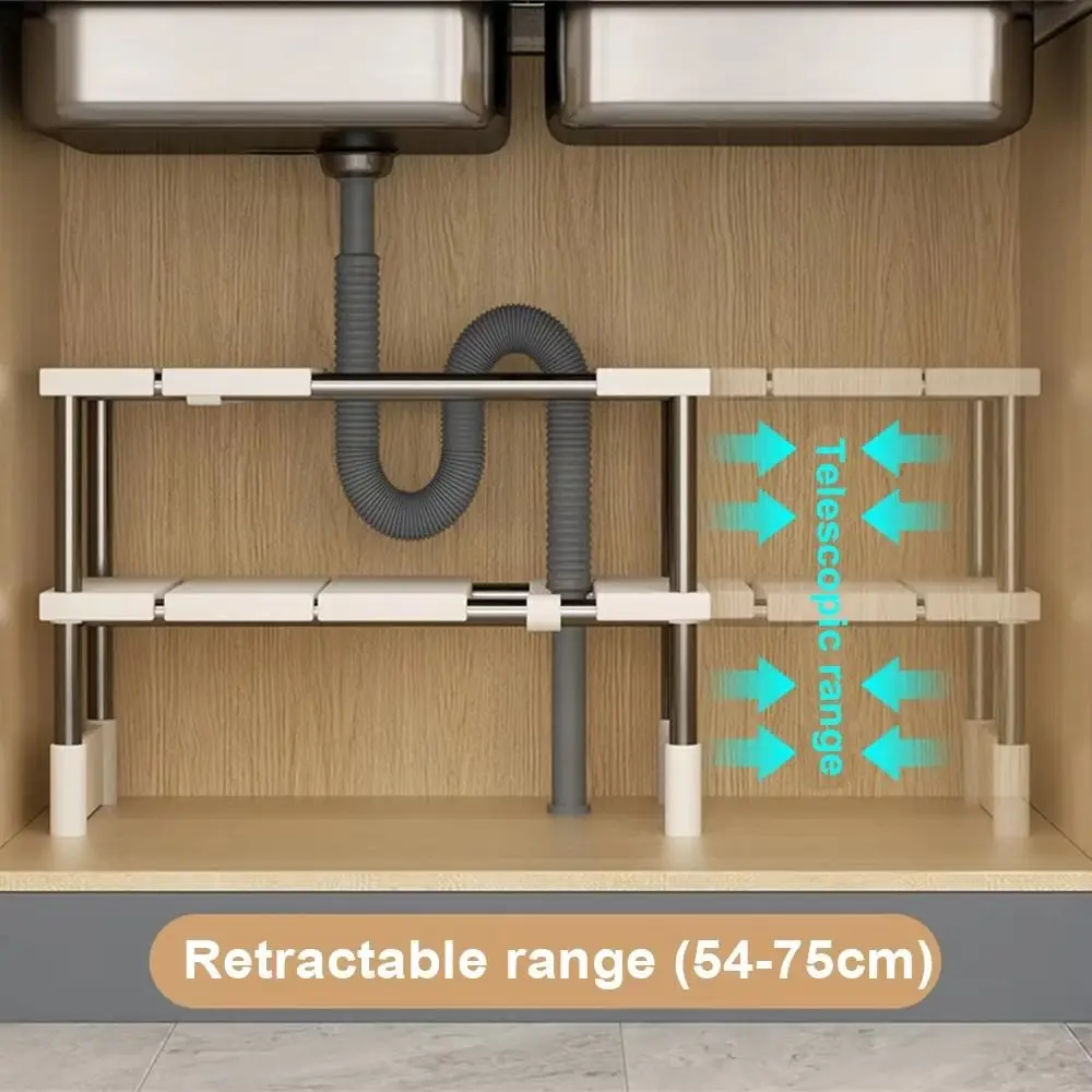 Flexible Layered Rack Stackable Storage Rack Wardrobe Layered Partition Rack Closet Sorting Shelves Sundries Telescopic Holder