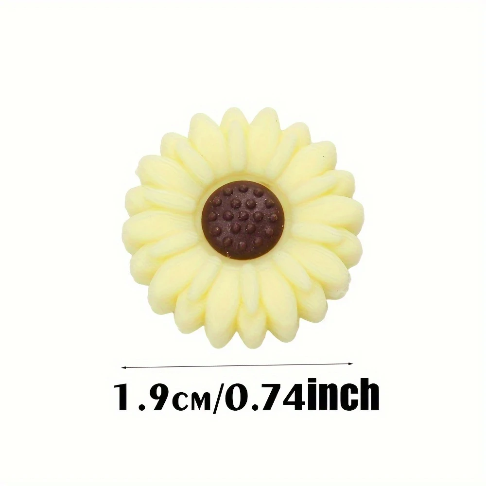 25/54-teiliges Gänseblümchen-Silikonperlen-Set, perfekt für DIY-Handarbeiten wie Schlüsselanhänger, Halsketten, Armbänder usw. – Detail 4