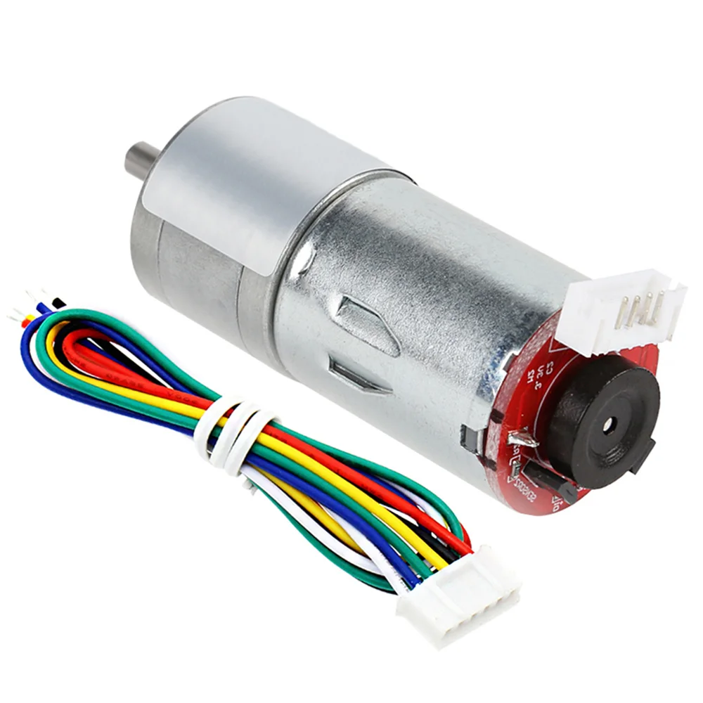 GM25 370 Gear Motor Encoder DC 6V 12V 24V Hall AB Dual Phase Electric Metal Reduction Encoder Disc Motor Gear Reducer Gearbox