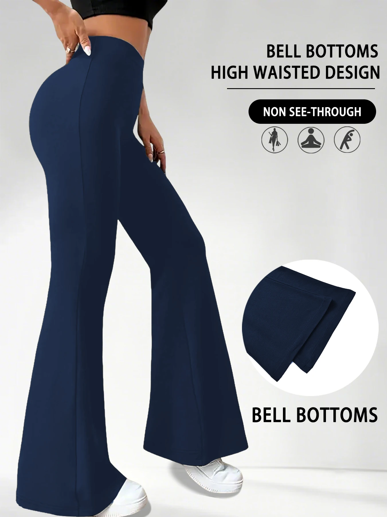 Women's Super Soft Flare Pants High Waisted Tummy Control Workout Yoga Leggings Bell Bottoms