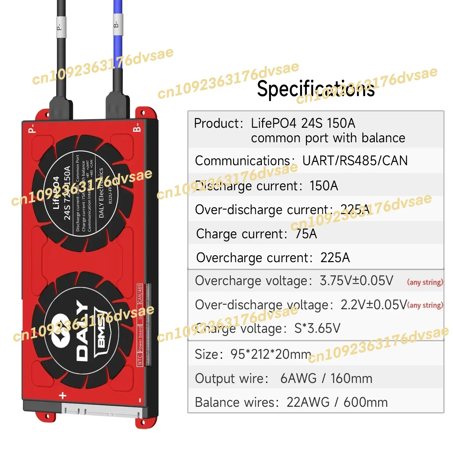 Daly Smart BMS LifePo4 24S مع UART BT CAN وظيفة 3.2 فولت قابلة للشحن 150A LifePo4 لوحة دوائر BMS الذكية