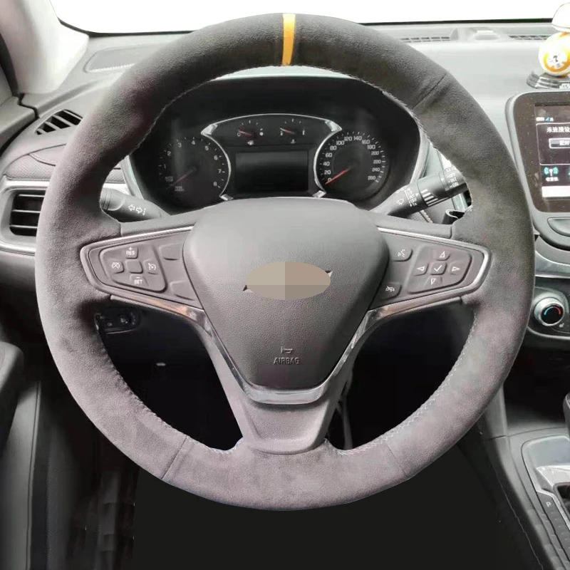 

Black Suede Car Steering Wheel Cover For Chevrolet Explorer 2017 2018 Malibu XL 2016 2017 Buick Velite 5