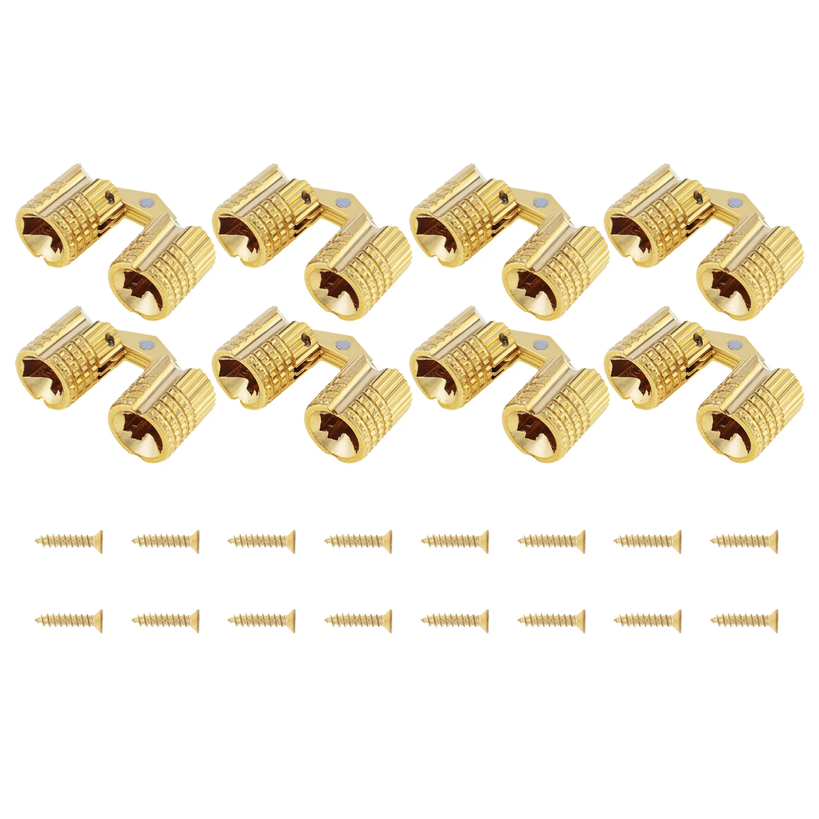 8 Uds 8mm oculto ángulo de apertura de 180 grados bisagras de barril de latón ocultas para joyero artesanía a mano con 16 Uds herramienta de tornillos