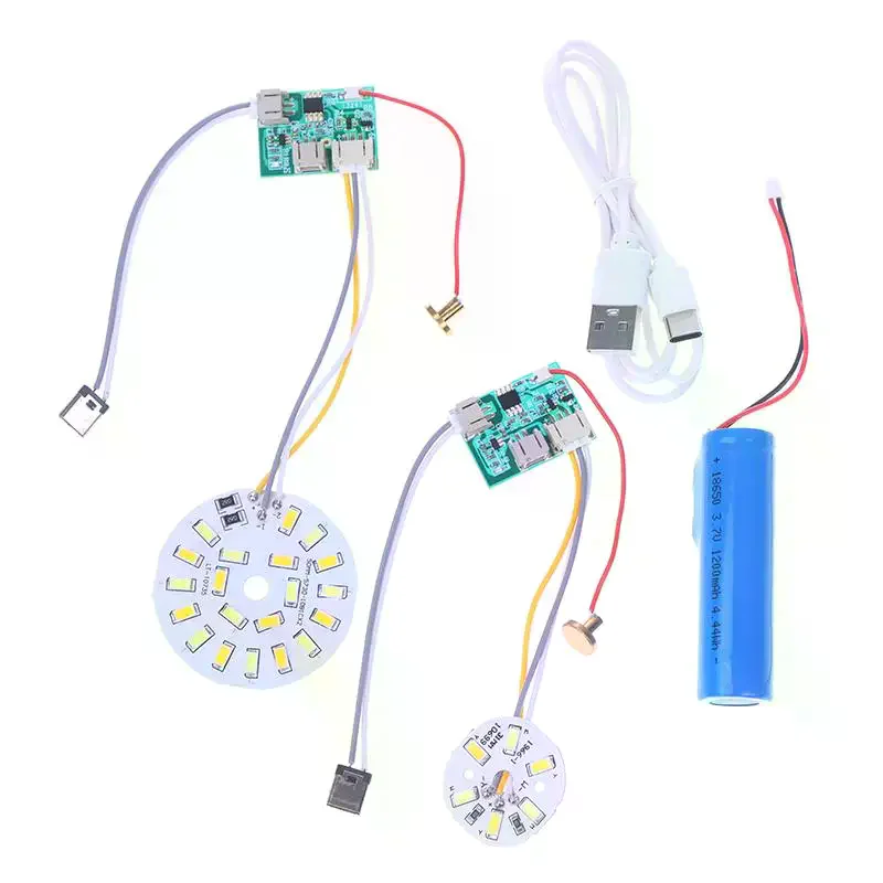 Input Light Source LED Light Panel Dimming Controller 3W/10W 30MM/50MM 3Colors With Touch ON/OFF Switch Charging Port Type- DC5V