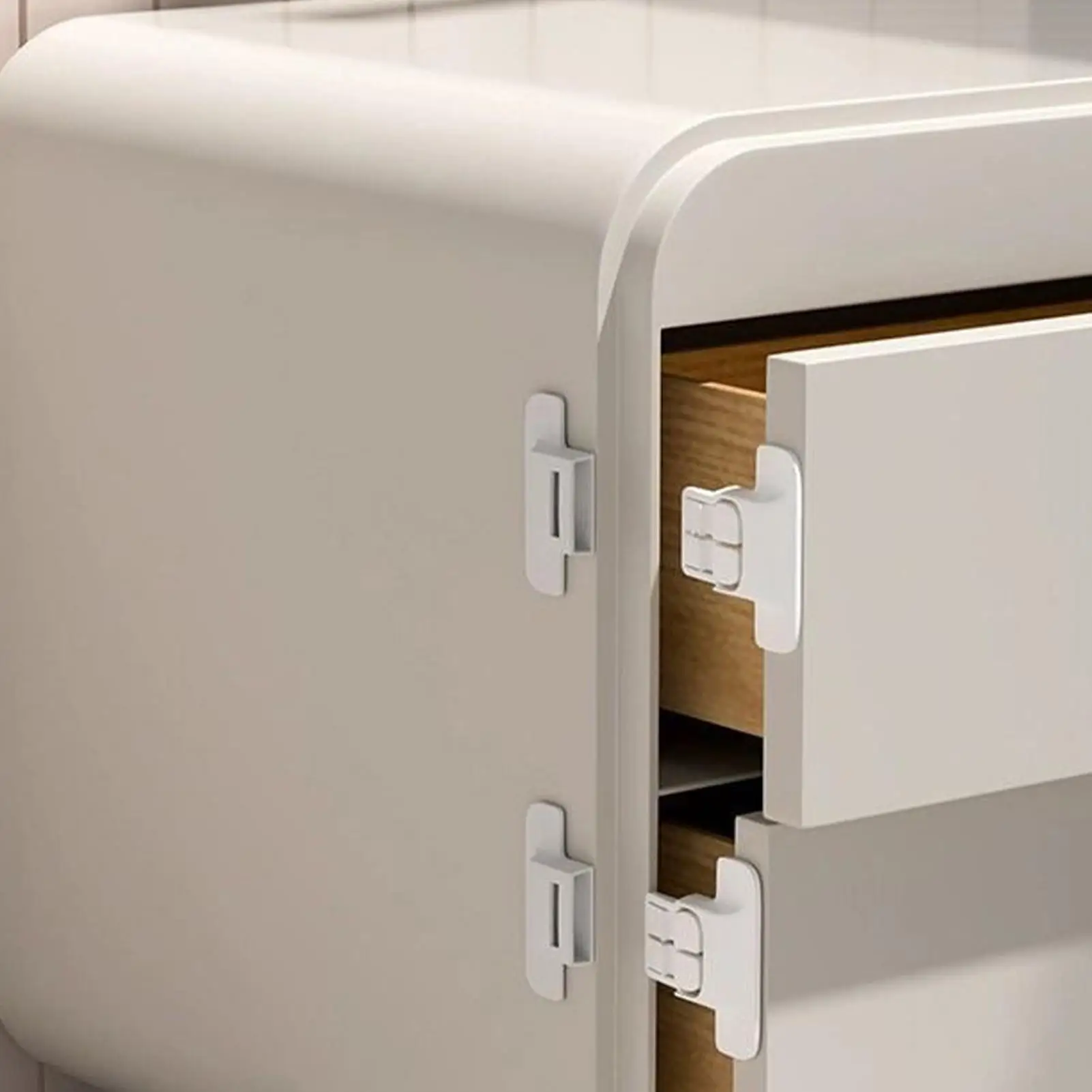 Fridge Door Lock Refrigerator Door Fixed Buckle Punch-free Self-Adhesive Fridge Door Closer Anti-open Buckle for Kitchen