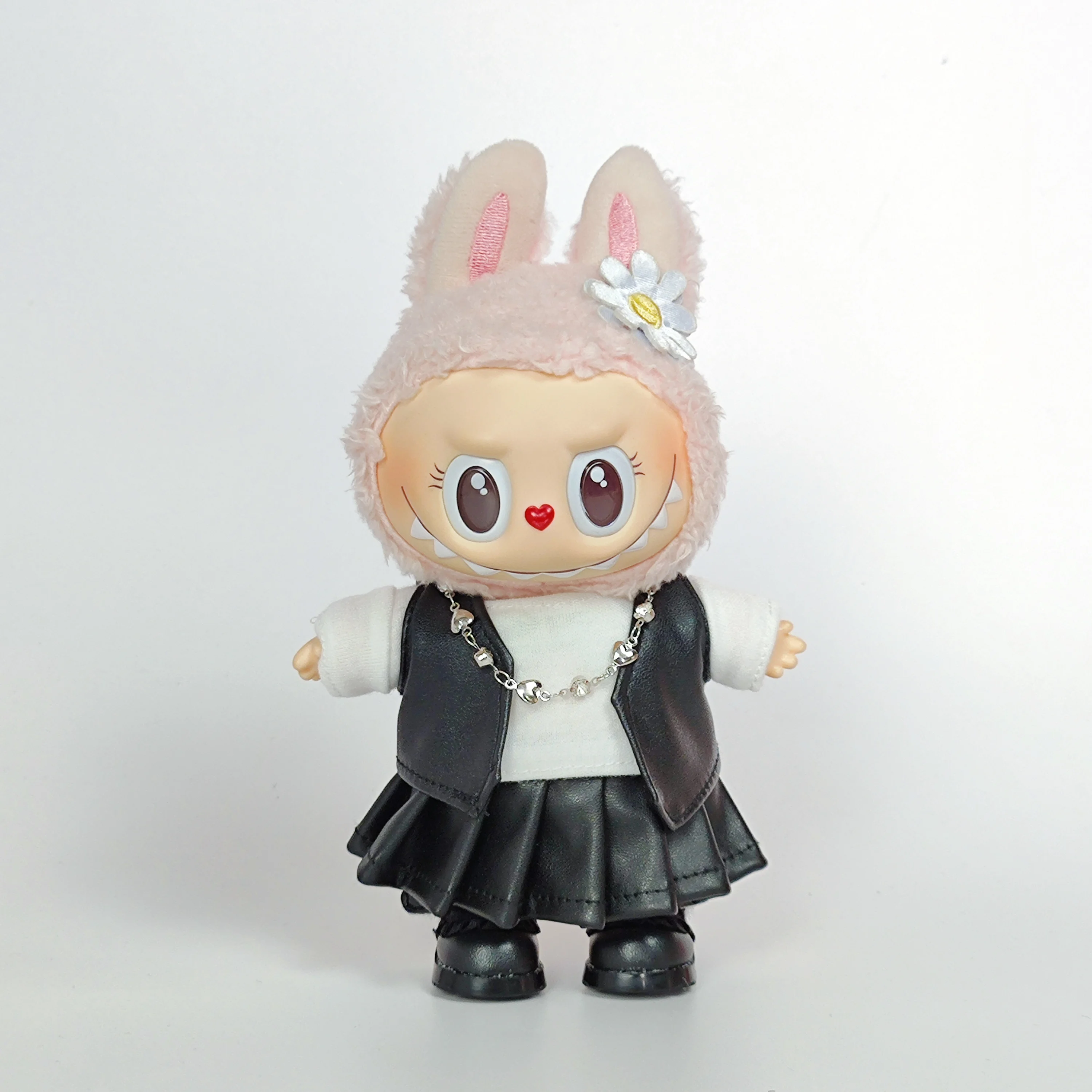17 cm große süße Puppenkleidung für Labubu V1 V2, Idol-Puppe, süßes Macaron-Outfit-Set, Geschenkzubehör