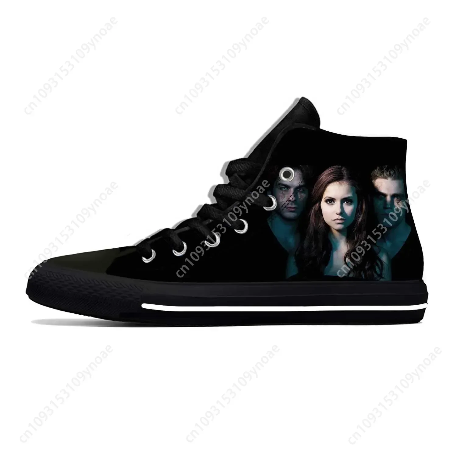 Anime Cartoon The Vampire Diaries Damon Salvatore Casual Cloth Shoes High Top Lightweight Breathable 3D Print Men Women Sneakers