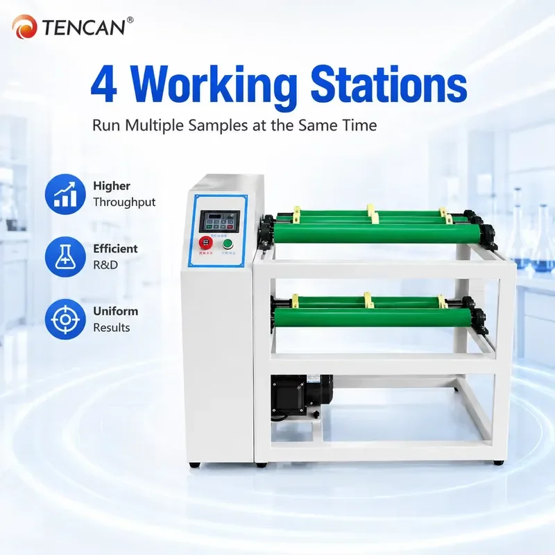 i TENCAN GQM-4 Four-Station Jar Mill High-Efficiency Multi-Sample Powder Grinding Mixing Machine with Timer Control