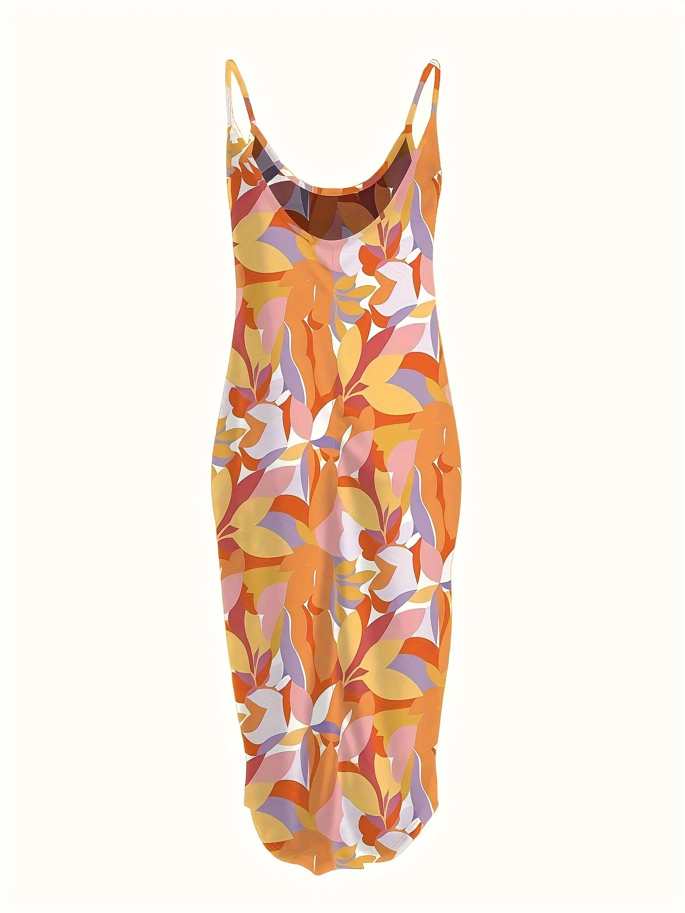 Women's Spaghetti Strap Maxi Dress Colorful Floral Print Boho Summer Beach Casual Sundress