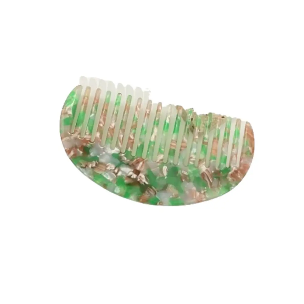 Colorful Semicircular Comb Anti-static Wide-tooth Hairdressing Comb Smooth Comfortable Acetate Hair Comb Travel Accessories