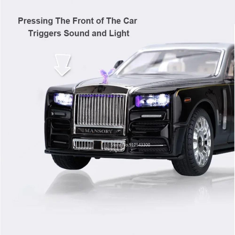 1:24 スケール ファントム スペクター カーモデルおもちゃ メタルダイキャスト シミュレーション車両 プルバックおもちゃ コレクション 男の子の誕生日プレゼント用