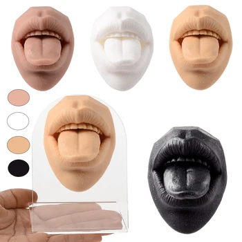1 قطعة ثلاثية الأبعاد الفم الشفاه ثقب سيليكون نموذج مجوهرات عرض موقف ممارسة قالب ل ثقب اللسان ثقب التدريب نموذج أدوات