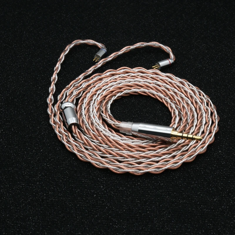 XINHS H18 8-adriges Kopfhörer-Upgrade-Kabel aus reinem Silber und Einzelkristall-Kupfer mit gemischtem Geflecht – Detail 2