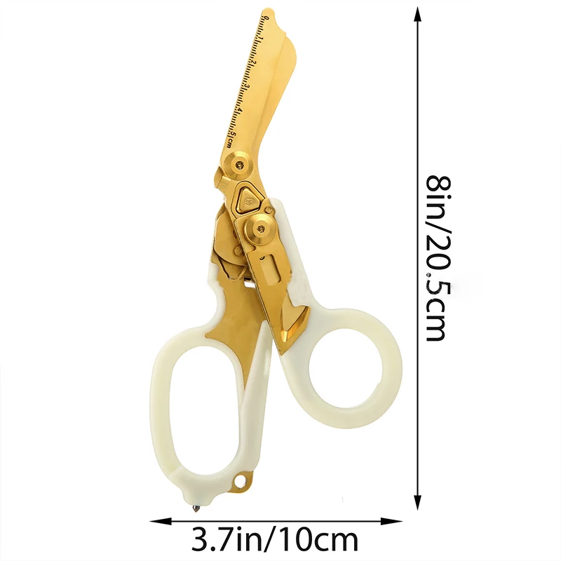 Multifunction Mini Portable Emergency Raptors Shears Tactical Luminous fluorescence Folding Scissors Outdoor Survival Tool