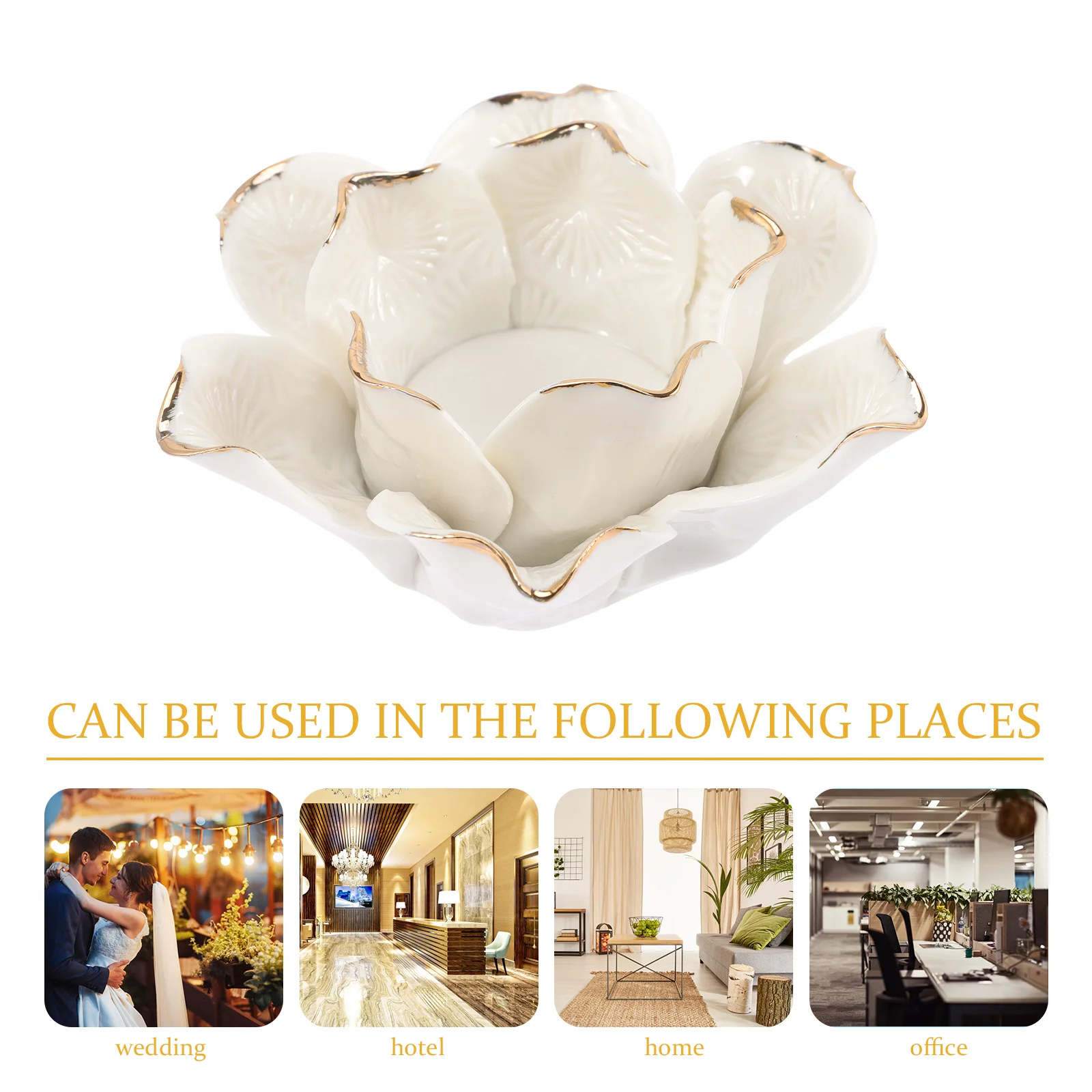 

Elegant Ceramic Holder with Floral Shape Stylish Tabletop Decor for Living Room Bedroom Dining Area Festival Wedding