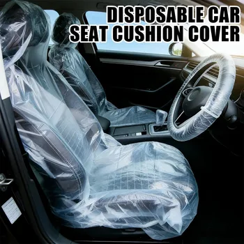 50/100 unidades de capas descartáveis para bancos de carro, universais, impermeáveis, à prova de poeira e resistentes a manchas, para proteção em serviços de reparação automóvel, estética e limpeza.