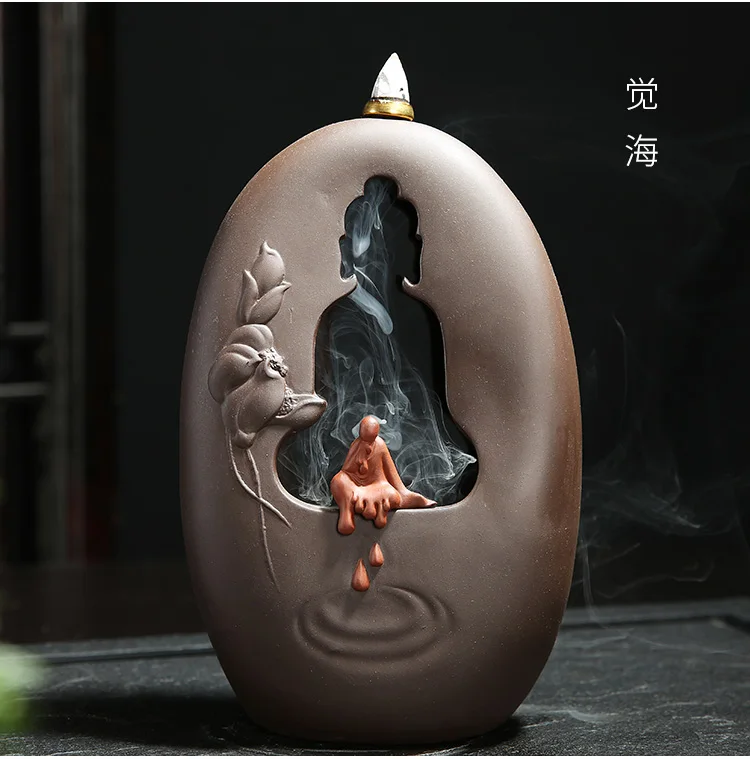 HOT SALE # large # fashion Buddhism ART HOME bless family Safe CHAN DAO Ceramic Buddha artistic conception Ornament censer art