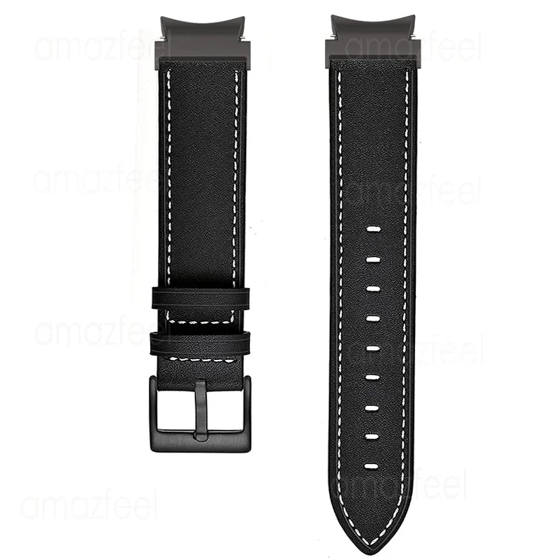 Quick fit Strap For Samsung Galaxy Watch 7 6 5 4 40/44mm Leather Watchband For Watch 6 Classic 43/47mm No Gap Curved end Adapter